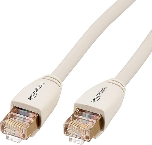 Amazon Basics HL-007289 RJ45 Cat7 Network Ethernet Patch/LAN Cable for Security Camera – 15 Feet (White)