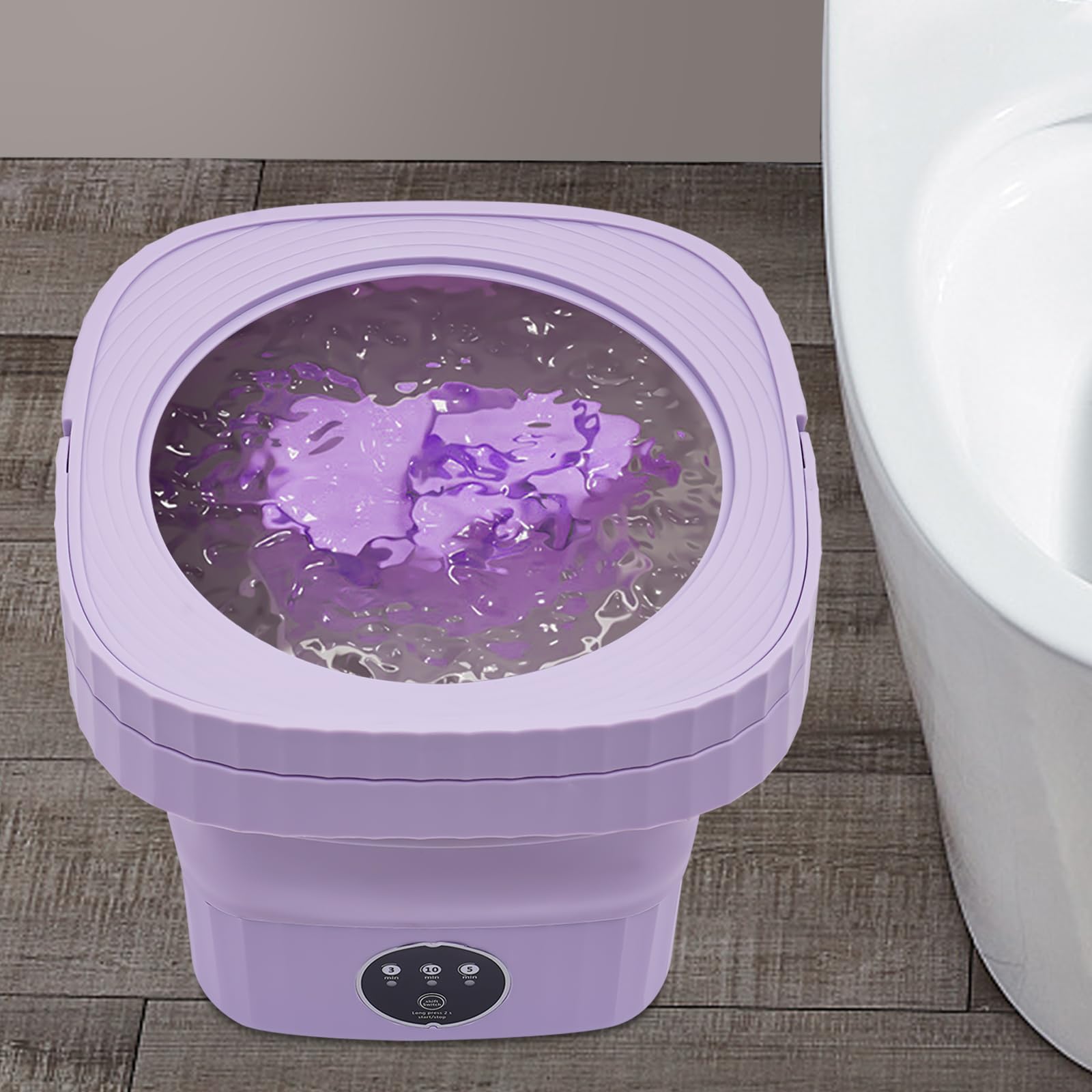 Mini lavatrice pieghevole 6 L,40 W con una lavatrice che combina lavaggio, asciugatura e centrifuga, per campeggio, viaggio e biancheria intima