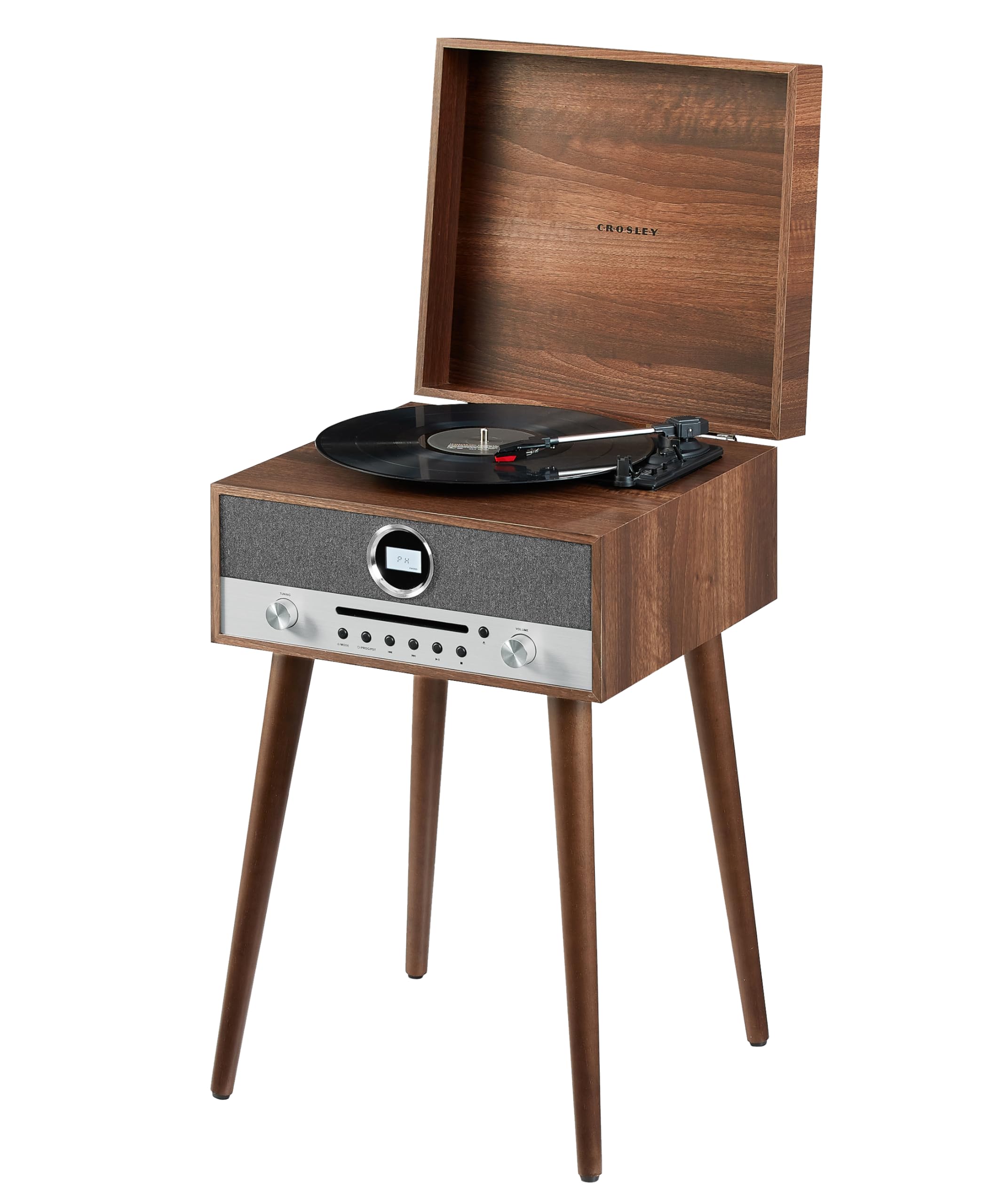Amazon.com: Crosley CR6238A-WA Nash 7-in-1 Record Player, CD, AM