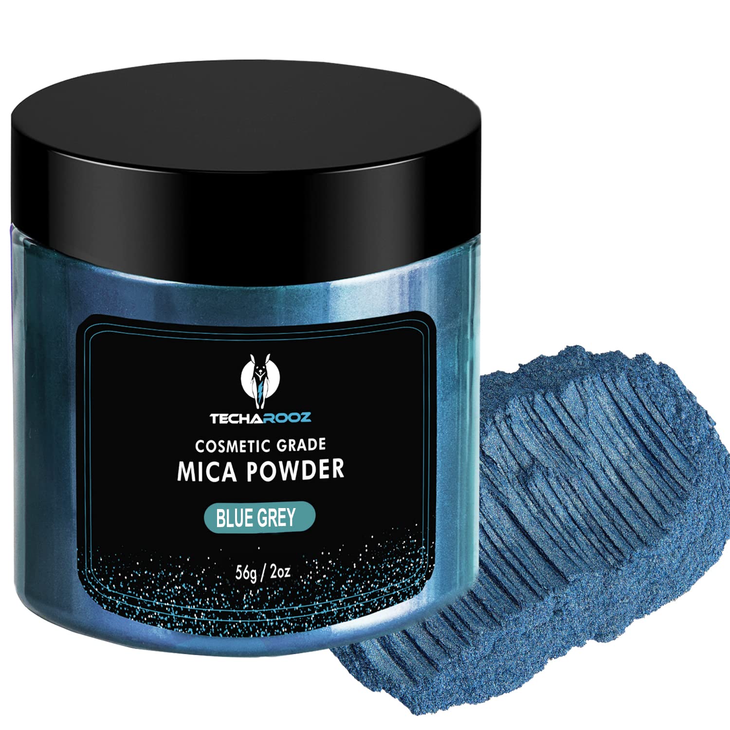 Blue Grey Mica Powder for Epoxy Resin 56g / 2oz. Jar - Techarooz 2 Tone Resin Dye Color Pigment Powder for Lip Gloss, Nails, Colorant for Soap Making &amp;Bath Bombs