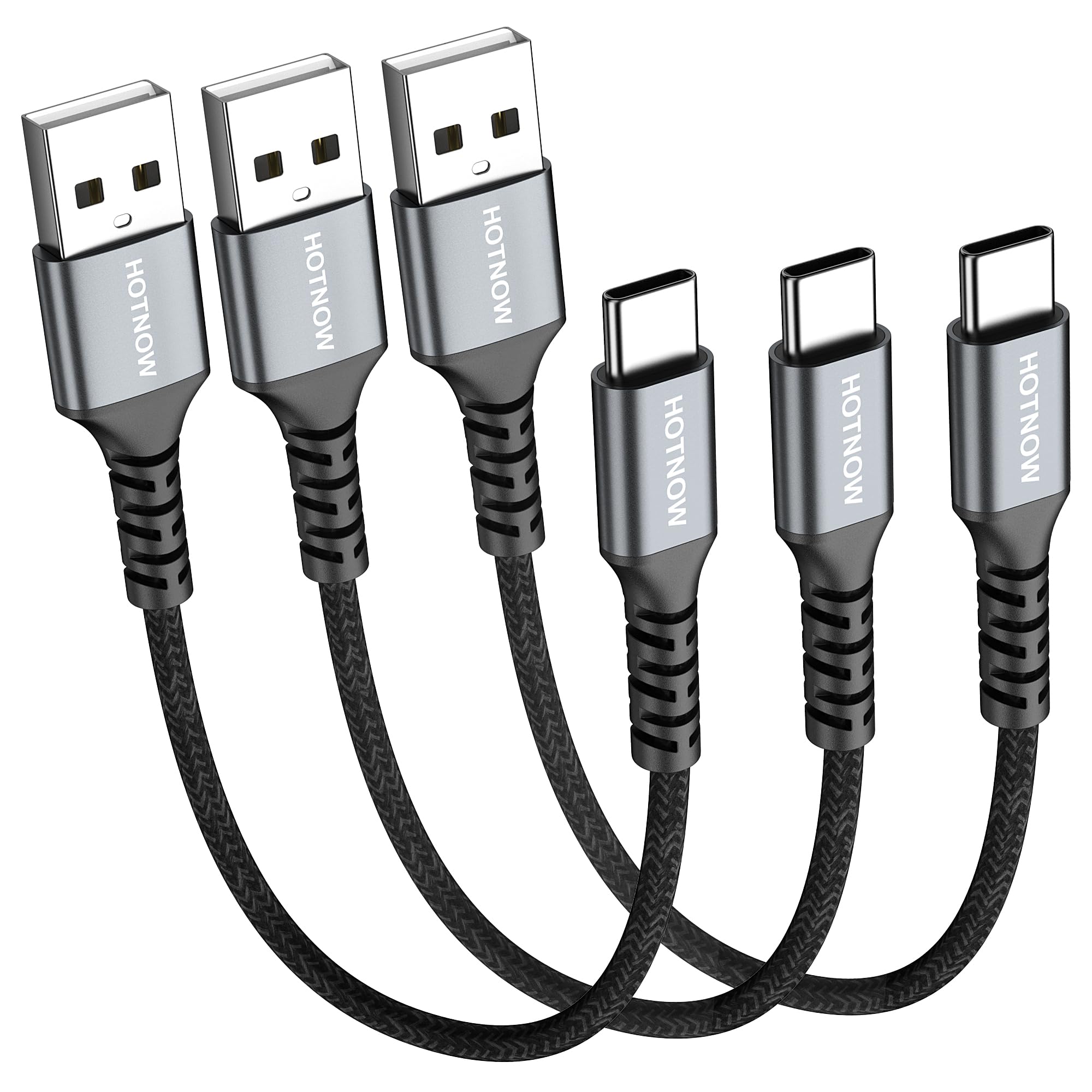短いUSB Cケーブル30 cm 3本、HOTNOW 0.3 m USB-C Q…