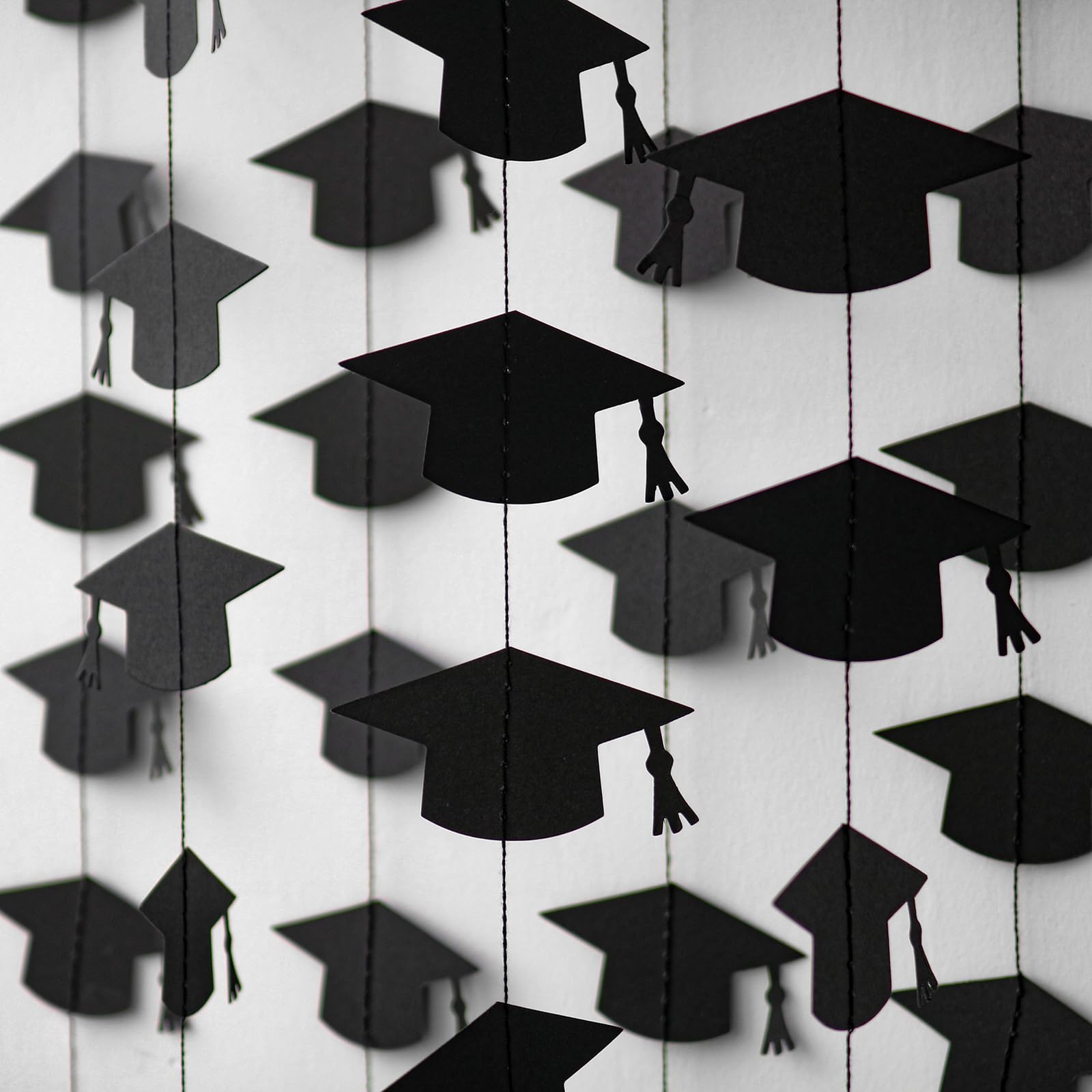 Photo 1 of *See Clerk Notes* Blopee Black Graduation Garland Graduation Party Decorations Class of 2026 Grad Cap Garland Banner Streamers for Grad Party Hanging Decorations 39Feet