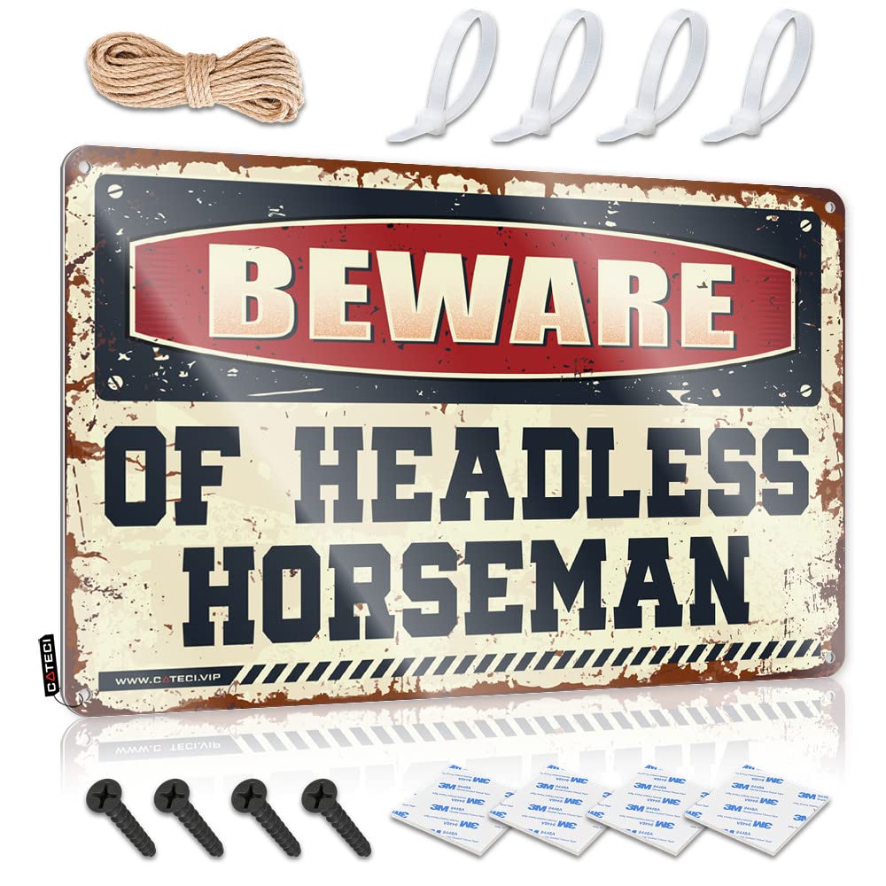 Beer Tin Signs Vintage Sets Beware Of Headless Horseman Tin Sign Garage Decor For Men Vintage Coffee Sign(30X40CM)