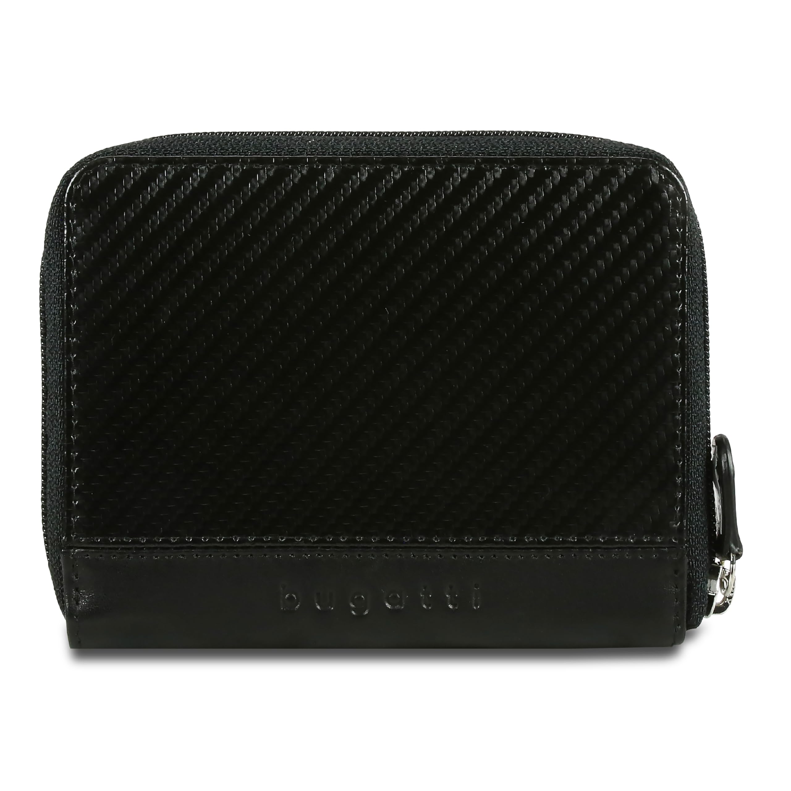 bugatti Comet Portefeuille RFID Homme en Cuir avec Zip, Format Vertical - Noir