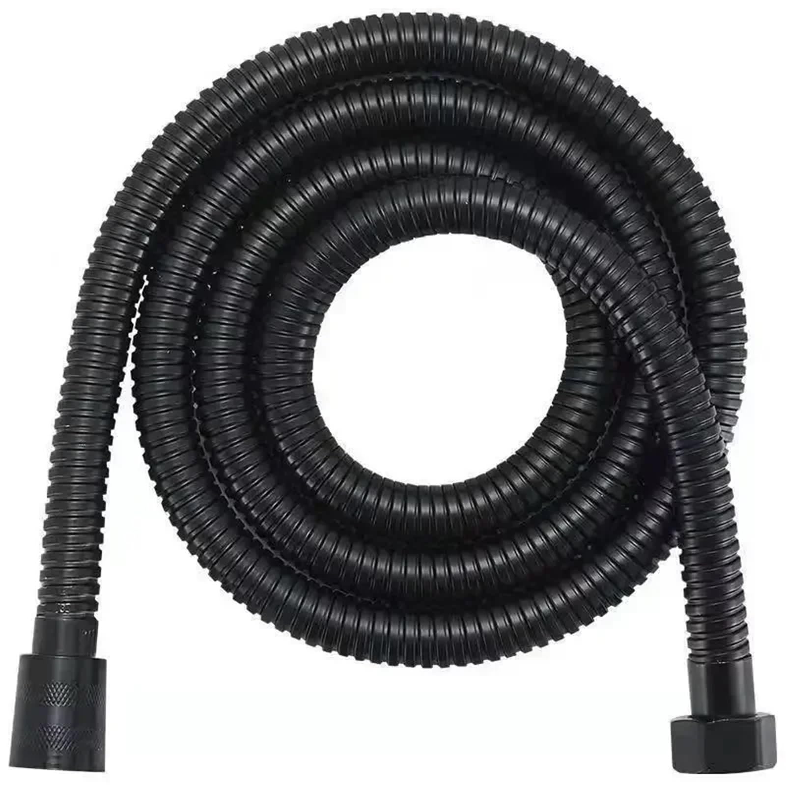 Universal Flexible Shower Hoses, Stainless Steel Shower Hose Black Silver 1.5-2m(Black,2m)