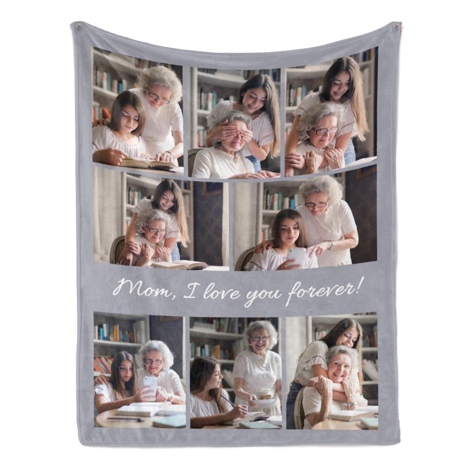 AOzT Personalized Blanket with Picture Custom Blanket with Photos Text Customized Blanket for Gifts Mom Dad Family