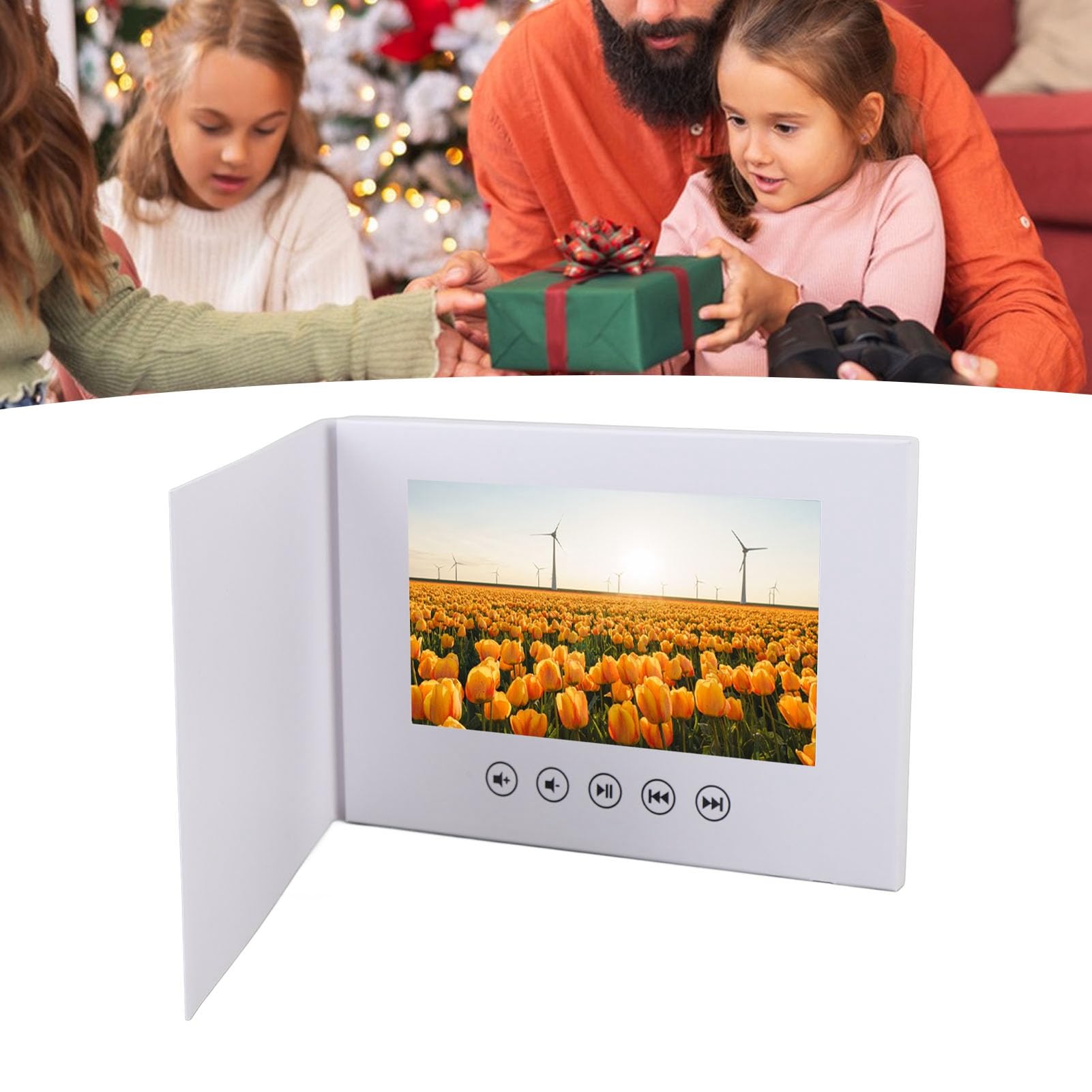 Socobeta Tarjeta de Felicitación con Vídeo LCD de 10 Pulgadas, Reproducción HD para Eventos Corporativos de Aniversario de Boda