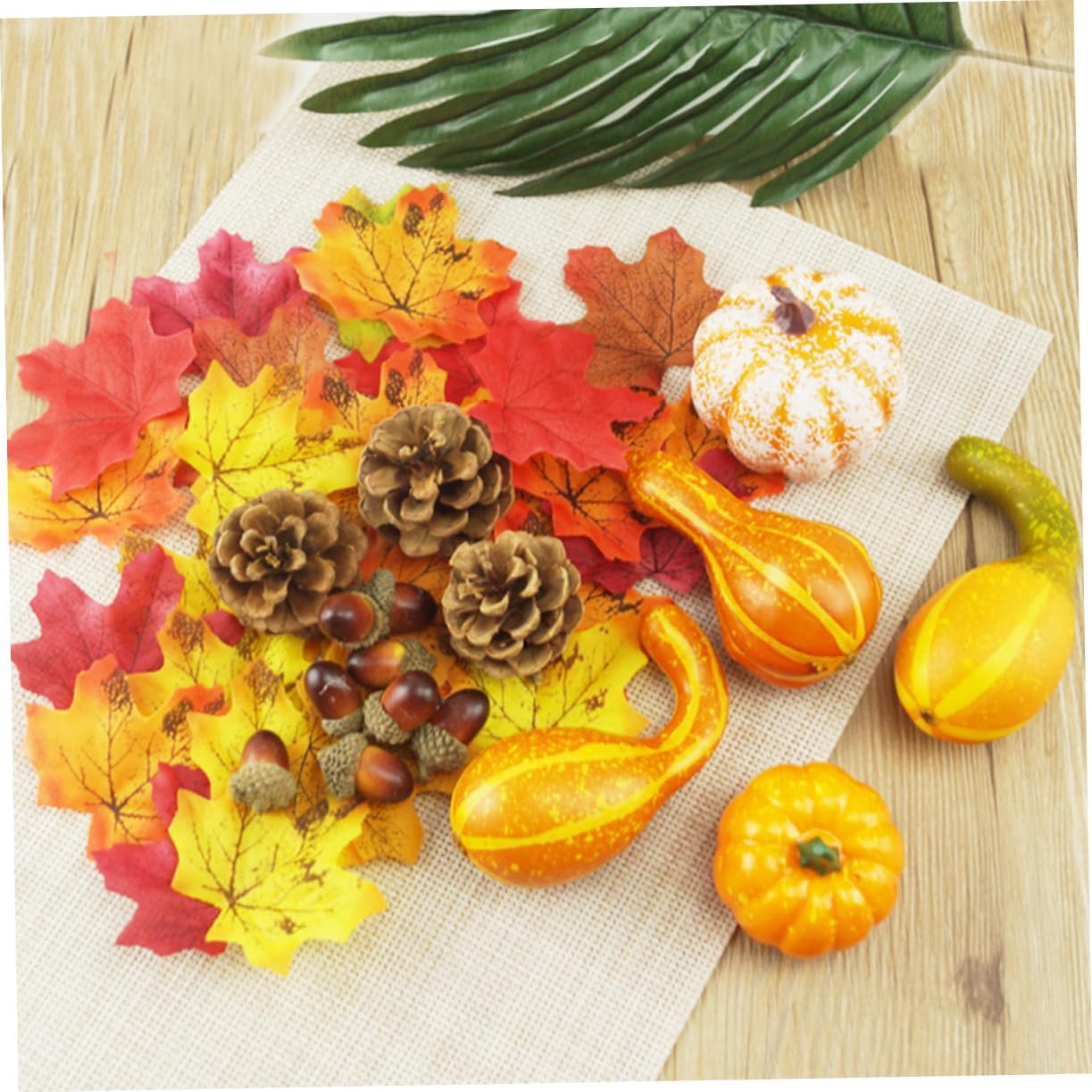 Modern Halloween Decor Set Acorn Pumpkins Maple Leaves Fall Garland 141pcs
