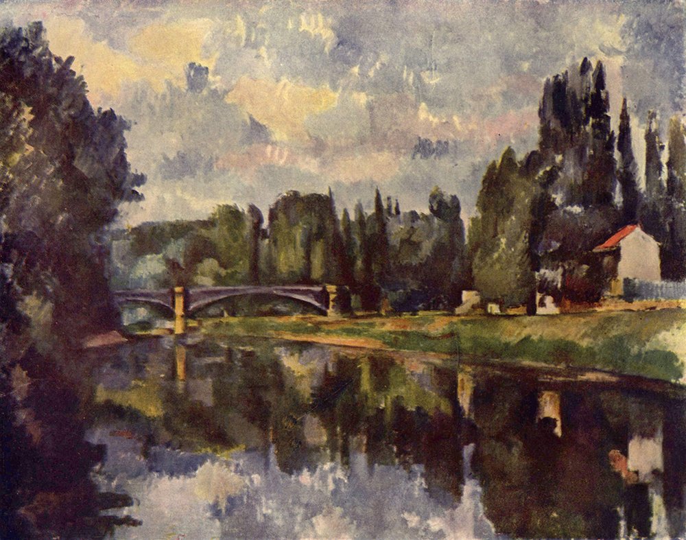 Paul Cezanne River Landscape impression mate extra large anti-reflet