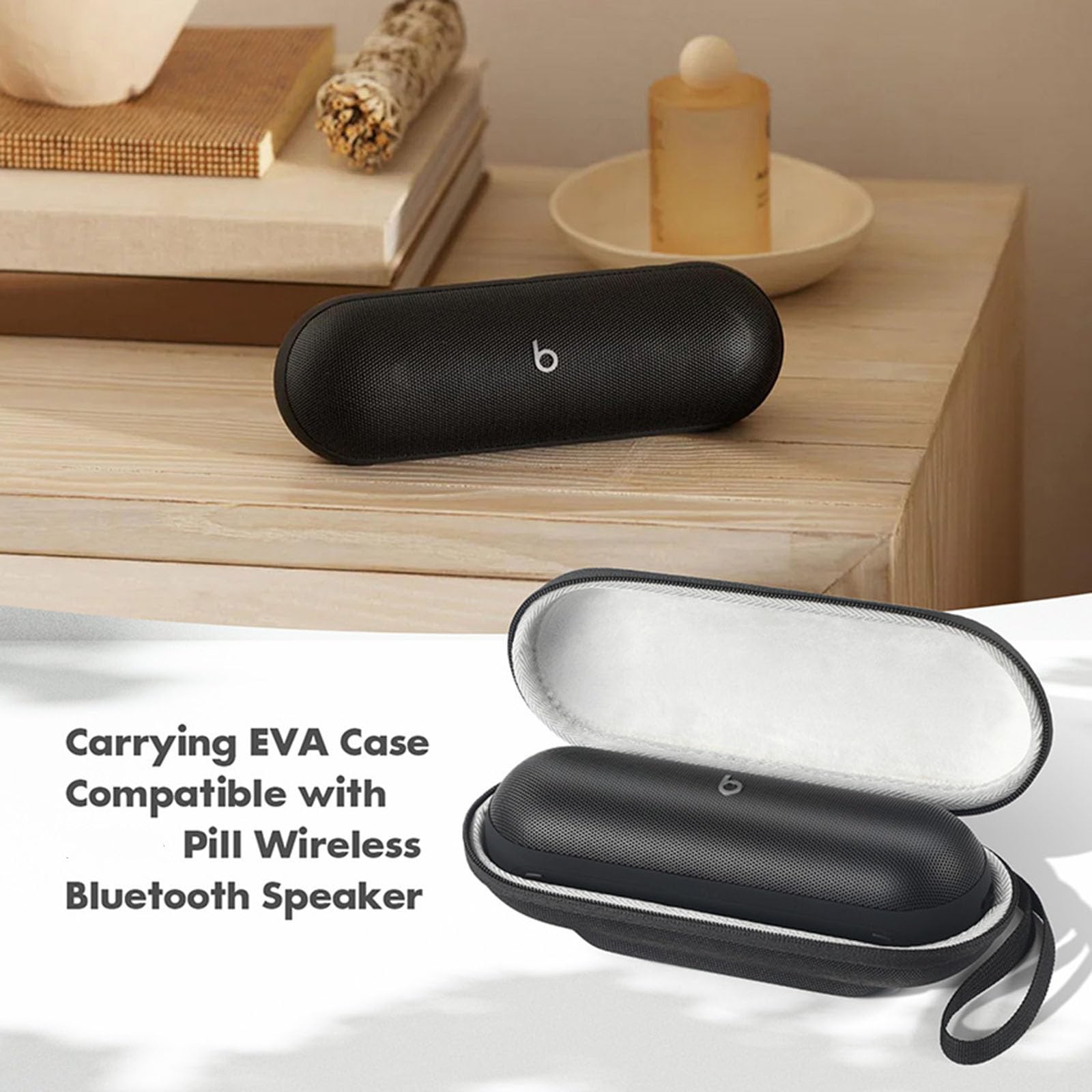 HUAYUWA Twardy futerał podróżny kompatybilny z Beats Pill, przenośny bezprzewodowy głośnik akcesoria organizer etui ochronne torba do przechowywania (tylko etui)