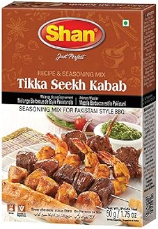 Shan - Tikka Seekh Kabab Seasoning Mix (50g) - Spice Packets for Pakistani Style BBQ