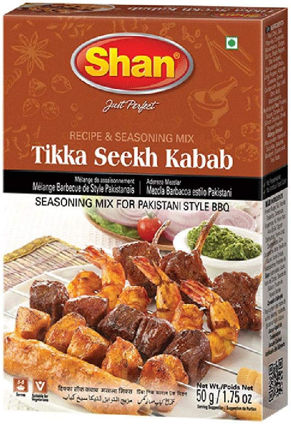 Shan - Tikka Seekh Kabab Seasoning Mix (50g) - Spice Packets for Pakistani Style BBQ