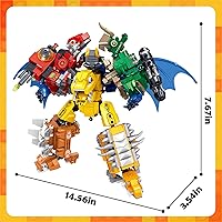Vista 3 de HIGH GODO Juego de construcción de dinosaurios robot, 6 en 1, robot transformador de dinosaurios para niños, niños y niñas de 6 a 8 años, kit