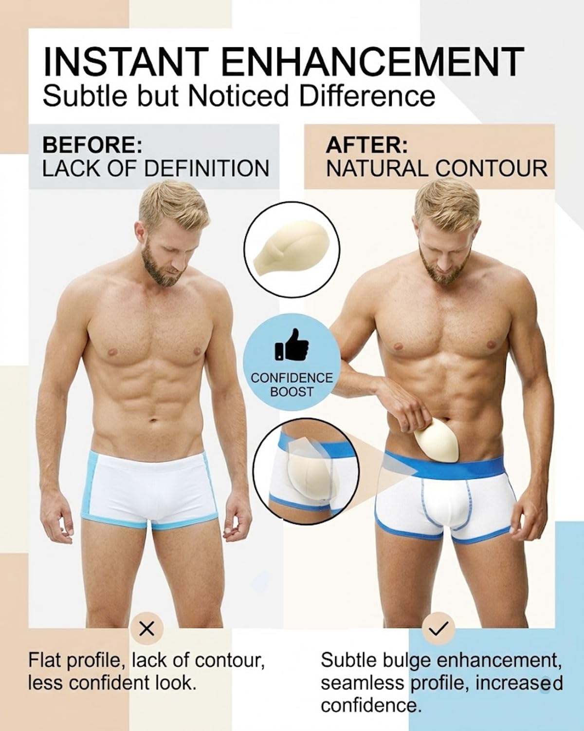 Bañador Relleno para Hombres Almohadillas de Natación Calzoncillos con Relleno Surf Fitness Entrenamiento