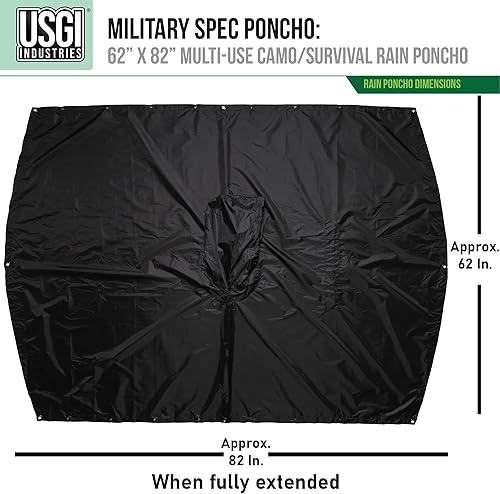 Vista 10 de USGI Industries Poncho de estilo militar Multi Uso Rip Stop Camuflaje Rain Poncho Marpat
