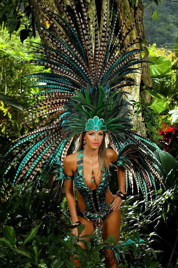 HOMELEX Women's Black Feather Headpiece Carnival Caribbean Headdress Showgirl Accessories - Image 4