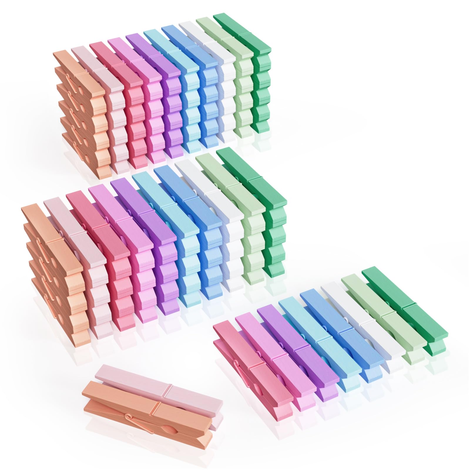 100Pcs Colored Clothespins Bulk 2 9 Inch Clothes Pins Wooden for Crafts Pastel Colorful Clothespins for Hanging Clothes