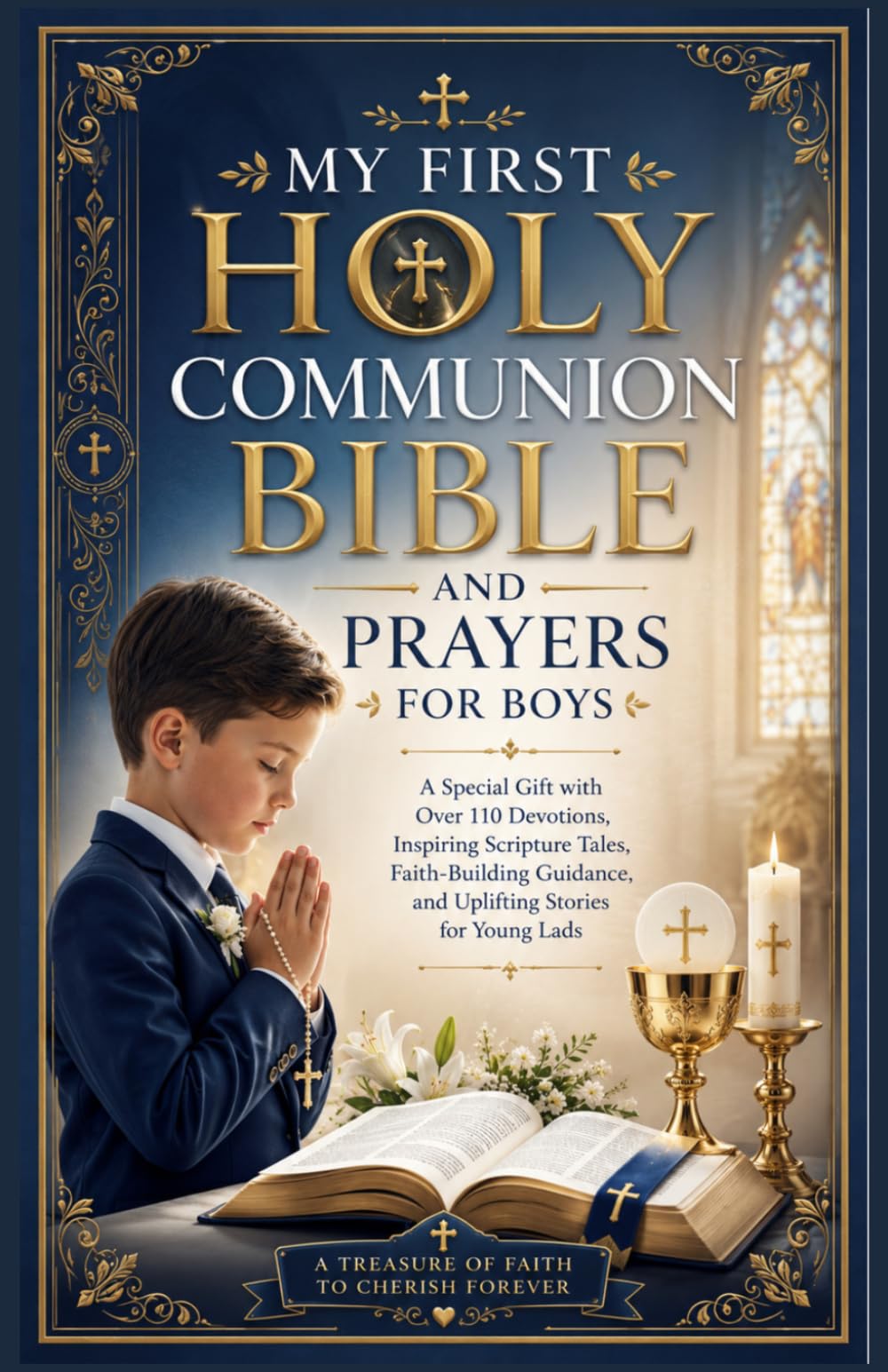 My First Holy Communion Bible and Prayers for Boys: A Special Gift with Over 110 Devotions, Inspiring Scripture Tales, Faith-Building Guidance, and Uplifting Stories for Young Lads