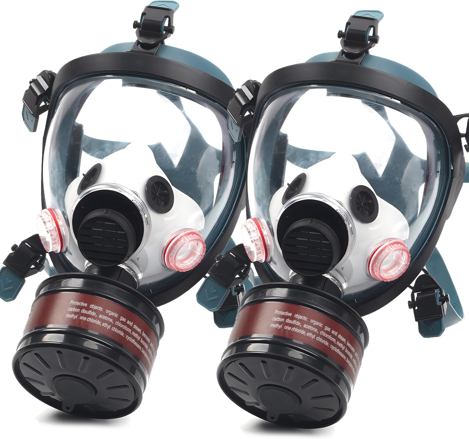 HANUU Gas Mask, Chemical Nuclear Survival Gas Masks with 40mm Activated Carbon Filter, Tactical Full Face Respirator Mask for Gas, Dust Vapors,