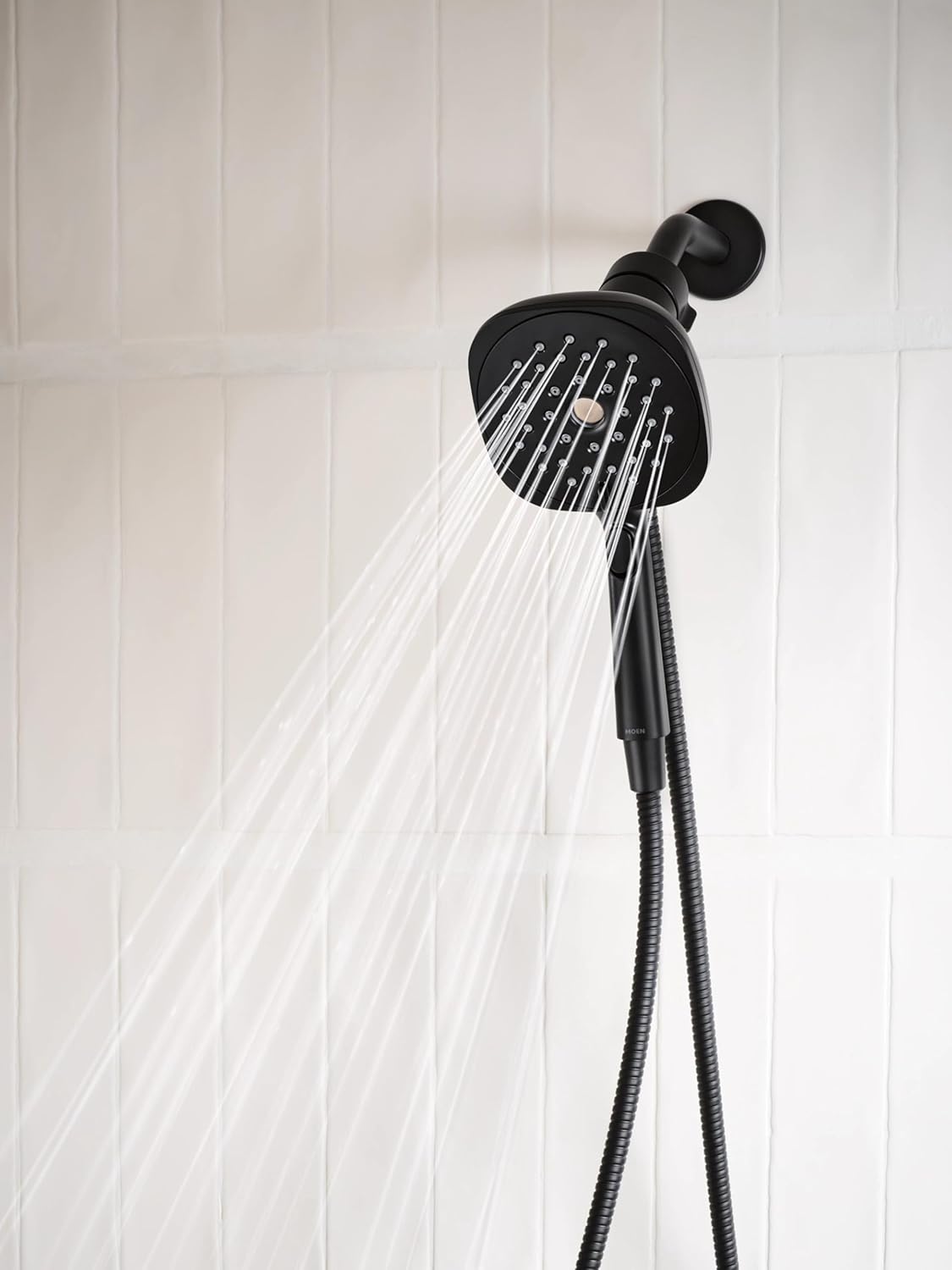 Moen Verso Infiniti Dial Square Handheld Shower, 5-Inch Diameter Spray Head, Matte Black, 220H5BL