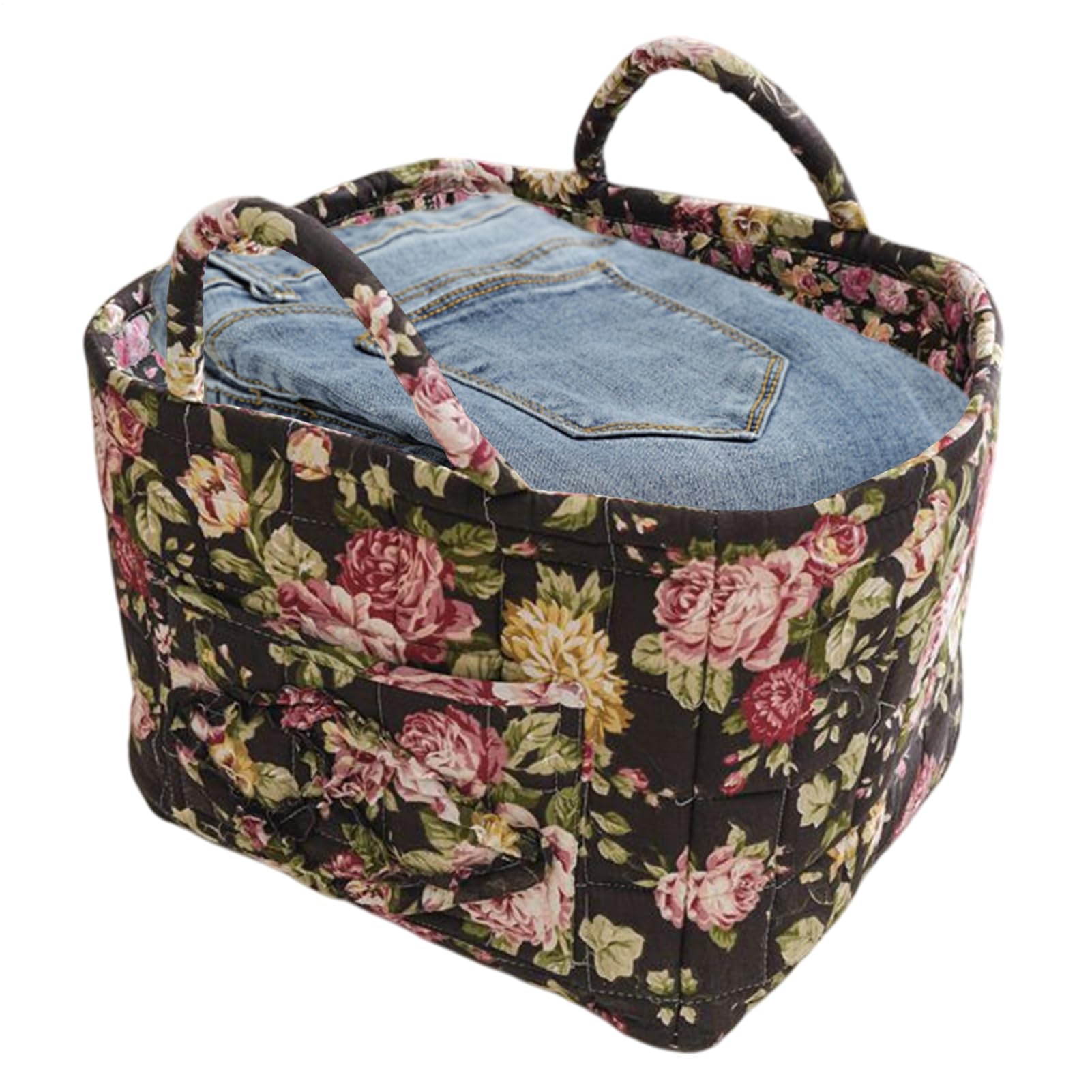 Basket For Storage, Large Capacity Boho Clothes Storage Basket, Folding Laundry Hamper Portable Space-Saving Organizer With Handle For Living Room Nursery RV Entryway