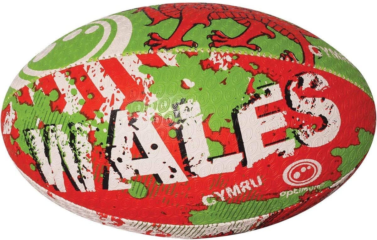 – Optimum National Rugby Ball England, Scotland, Wales Great Flight & Air Retention - Rubber Dimpled Surface for Enhanced Grip - 2-Ply 410g