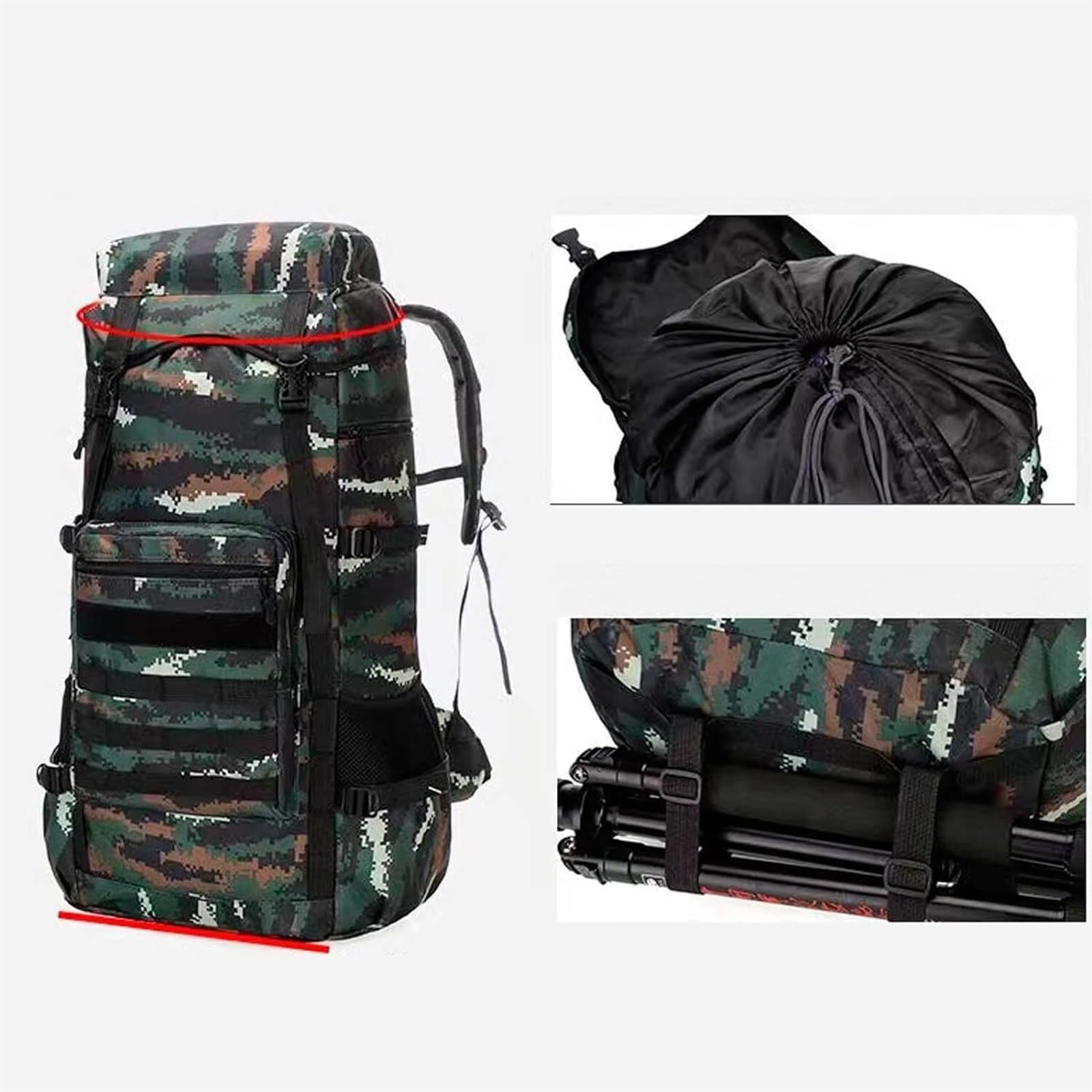 Plecak Turystyczny Plecak Trekkingowy Plecak Turystyczny 70L Wodoodporny Plecak Sportowy Na Świeżym Powietrzu Do Wspinaczki Camping Touring Torba Alpinistyczna(E)