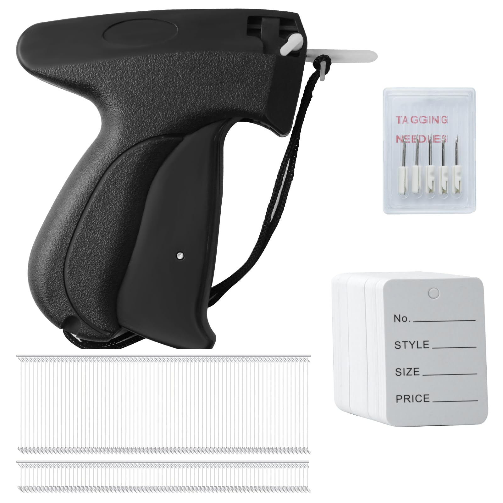 Etiqueteuse, Pistolet Etiquette Textile, Etiqueteuse Prix 5000 Fils Paddle (Blanc,1cm/4cm) + 5 Aiguilles de Rechange + 500 Étiquette de Prix pour Etiquettes de Marque de Vêtement