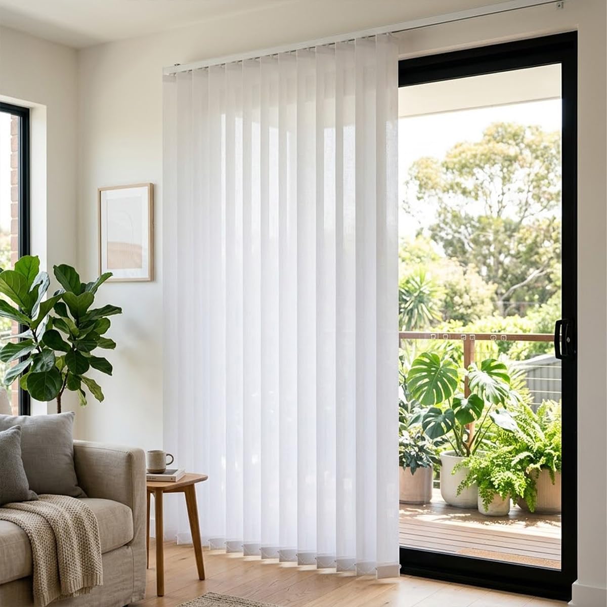 Generico Tenda Verticale Scorrevole in Tessuto, Anti-UV e Protezione da Luce, Tende Verticali Oscuranti per Privacy, Ideali per Camera, Cucina e Ufficio Domestico(250cmW*200cmH)