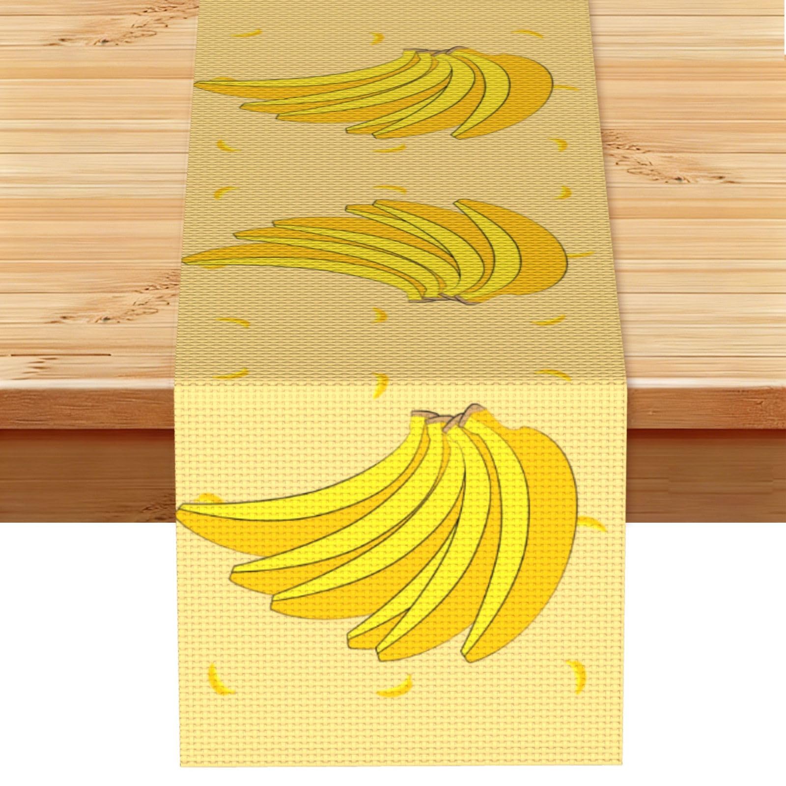 cartoon banana Linen Feel Table Runner Wedding Party Home Decoration