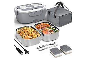 Electric Lunch Box Rechargeable 1.5L 2 Stainless Steel Containers
