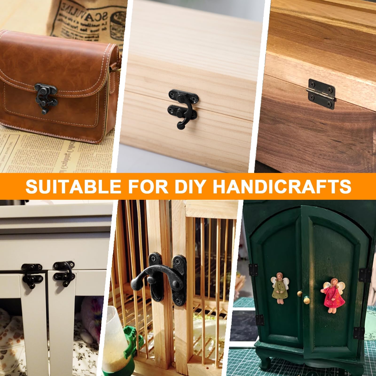 Ganchos e ganchos pretos vintage - hardware antigo -7 Ganchos e ganchos pretos vintage - hardware antigo -7