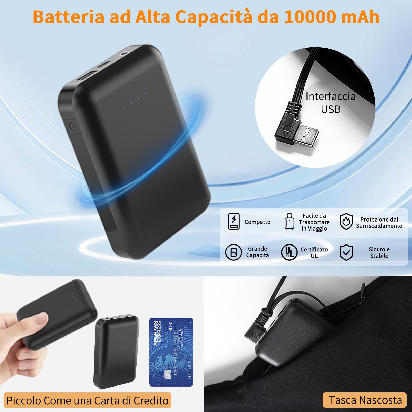Maglia Riscaldata Uomo Donna, Camicia Biancheria Intima Termica Riscaldato con Batteria 16 Zone, T-Shirt Termica USB a Maniche Lunghe da Sci