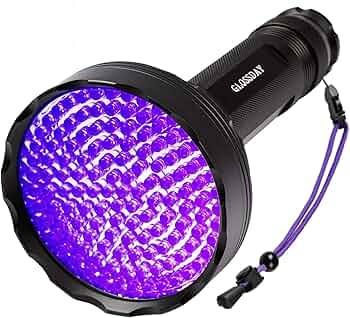 GLOSSDAY Blacklight Flashlight,128 LED UV Flashlights, Upgraded Bright Ultraviolet Flashlight Professional Black Light for Dog/Cat, Hunting Scorpions