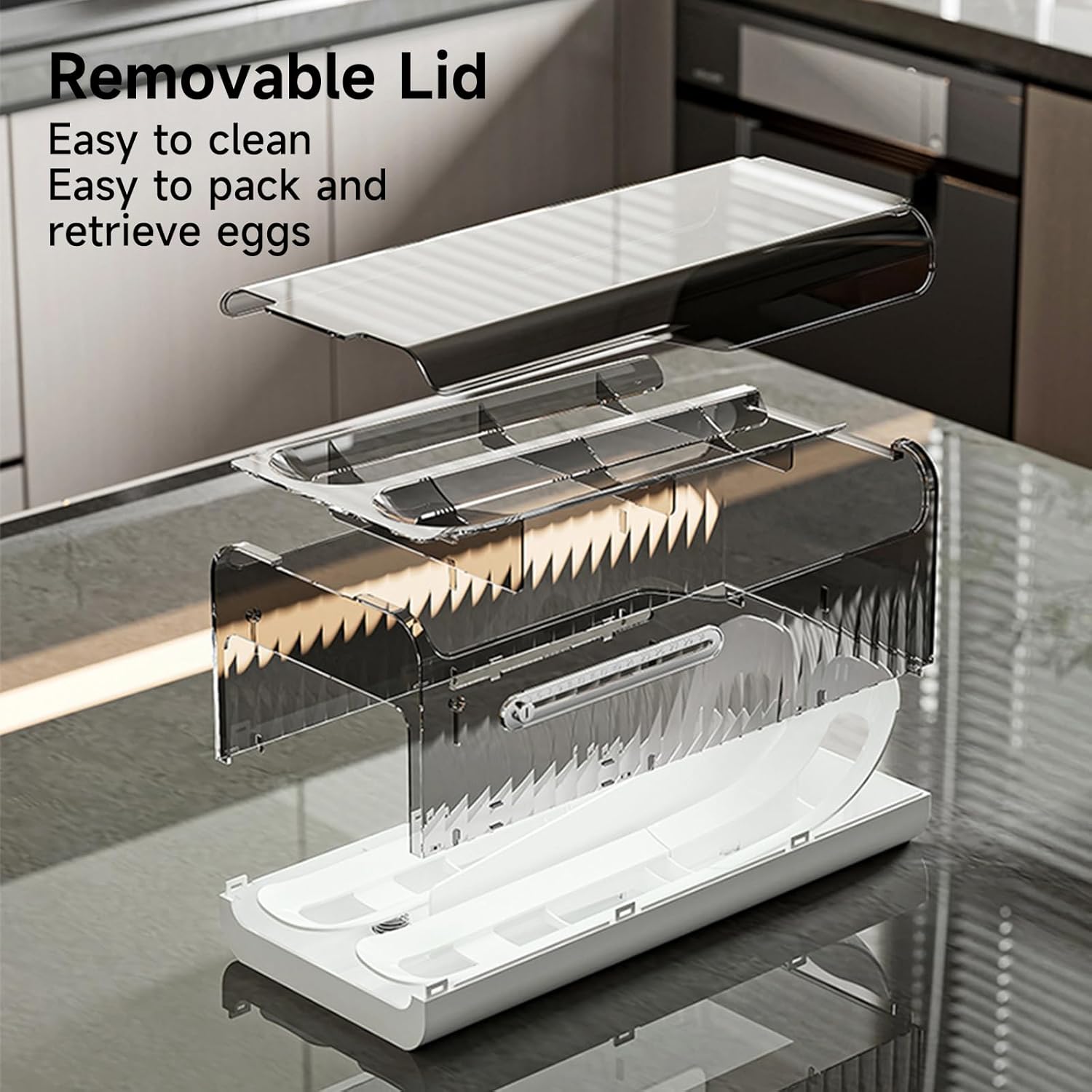 Egg Holder for Fridge, Rolling Egg Dispenser for Refrigerator, Plastic Automatic Container Rack for Egg Organizer for 28 Counts Egg Holder for Fridge, Rolling Egg Dispenser for Refrigerator, Plastic Automatic Container Rack for Egg Organizer for 28 Counts