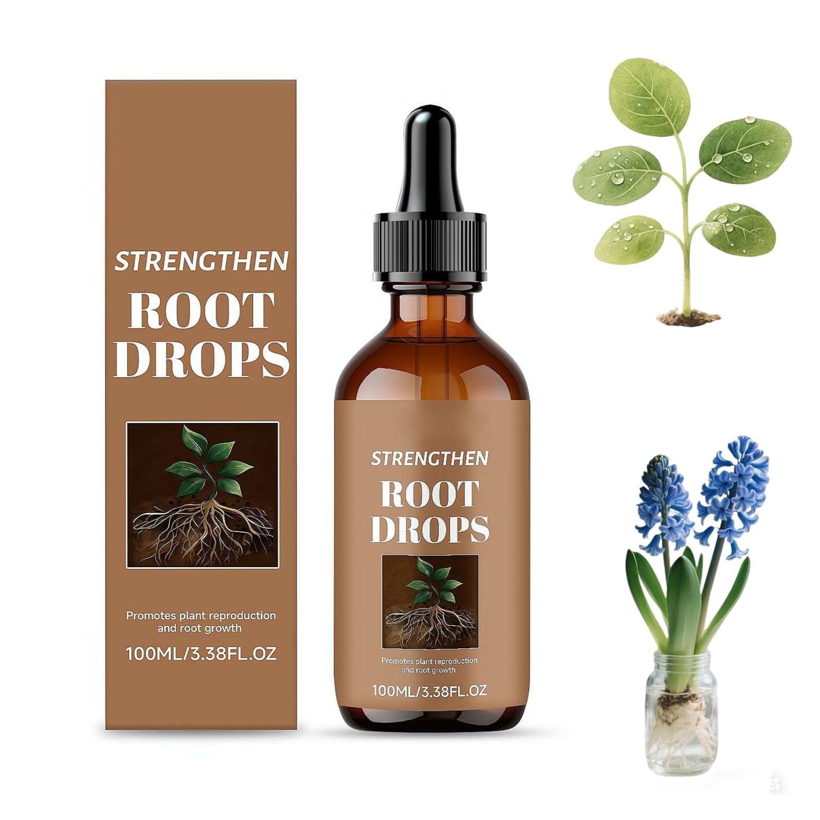 Root Drops,Liquid Rooting Hormone for Cuttings 100ml โ Fast Plant Propagation Drops for Indoor Houseplants, Hydroponics & Soil, Root Stimulator for Pothos Monstera Herbs, Easy DIY Gardening