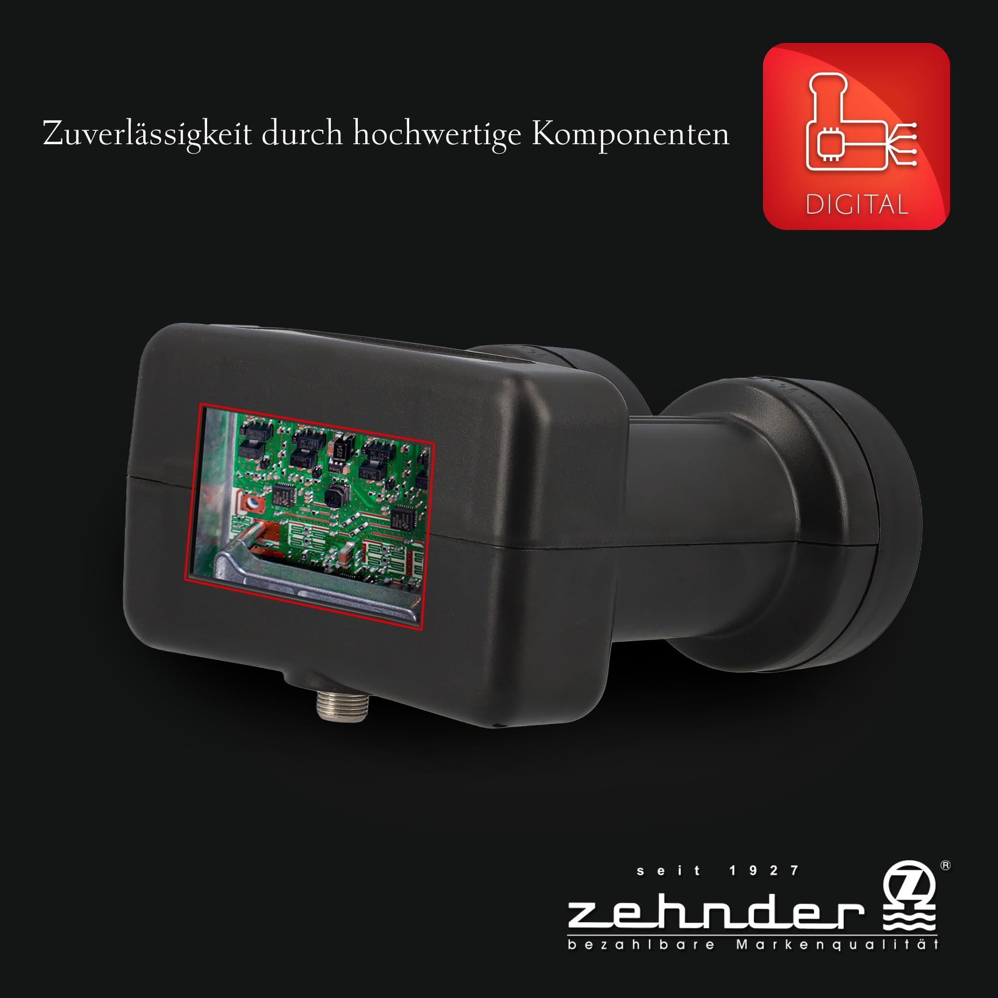 [ Test molto buono, Note 1.1 *] Zehnder Monoblock Single LNB Astra Hotbird per 1 partecipante e 2 satelliti, 1 X HD 4K LNC per collegamento diretto (TV, ricevitore satellite) LMB per parabola