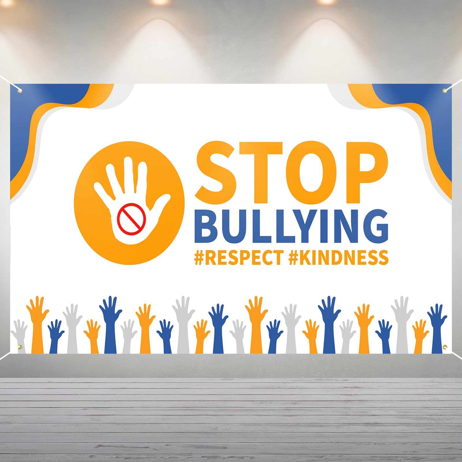 Tingjoo Anti Bullying Backdrop Against Bullying Theme Banner Bully Prevention Awareness Decorations 70.8 x 43.3 Inch Photo Backdrop