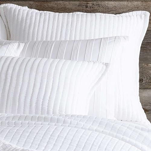 Miniatura 19 de Pine Cone Hill Colcha de Matelasse blanca Boyfriend, tamaño Queen, patrón sólido blanco