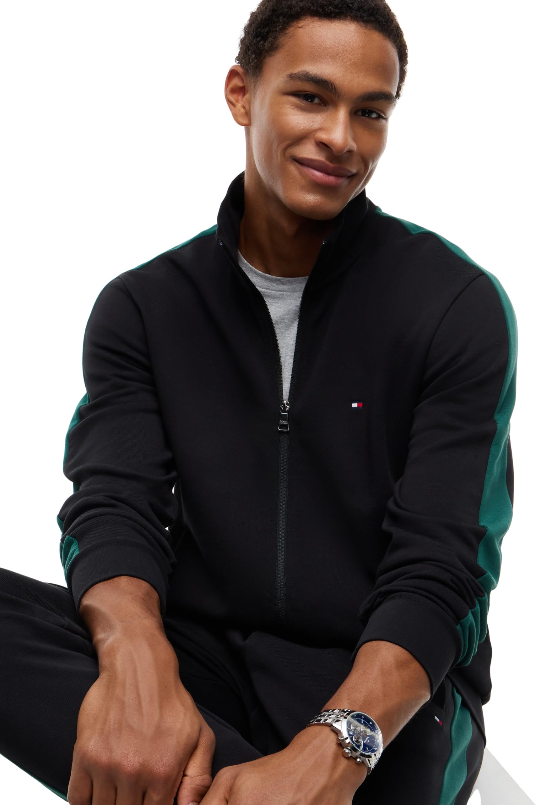 Tommy Hilfiger Herren Ess Colorblock Tracksuit Mw0mw45673 Trainingsanzug (1er Pack)