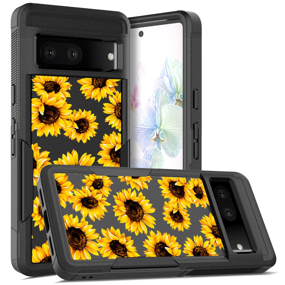 BBSujane Case for Google Pixel 7 Phone Sunflower Pixel 7 Slim Cases Cute Pixel 7 Cover Silicone Slim Thin Rugged Protection Covers for Google Pixel 7
