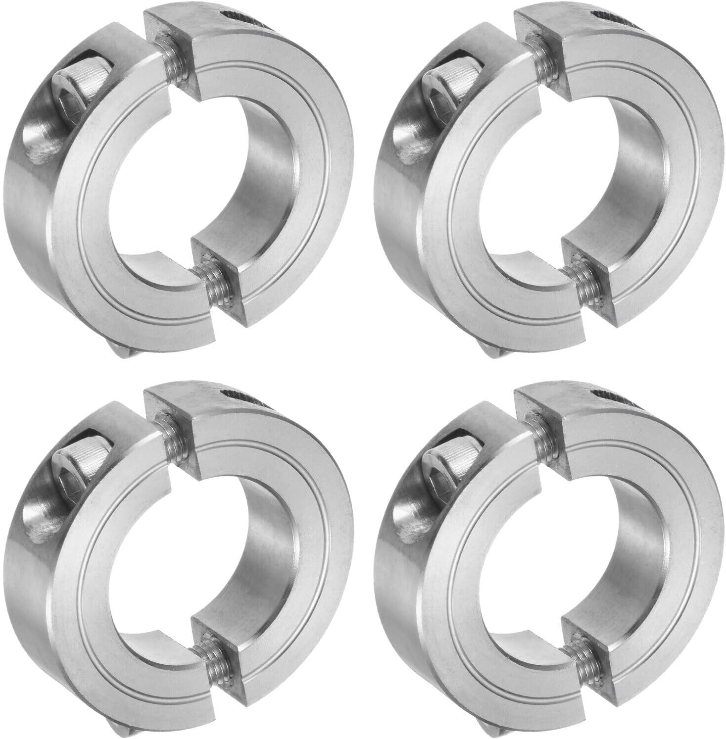 Toolparts And Accessories 4pcs Double Split Shaft Collar 1 Bore Clamping Collar 1-3/4 OD Stainless Steel (#CN#130824-13270)
