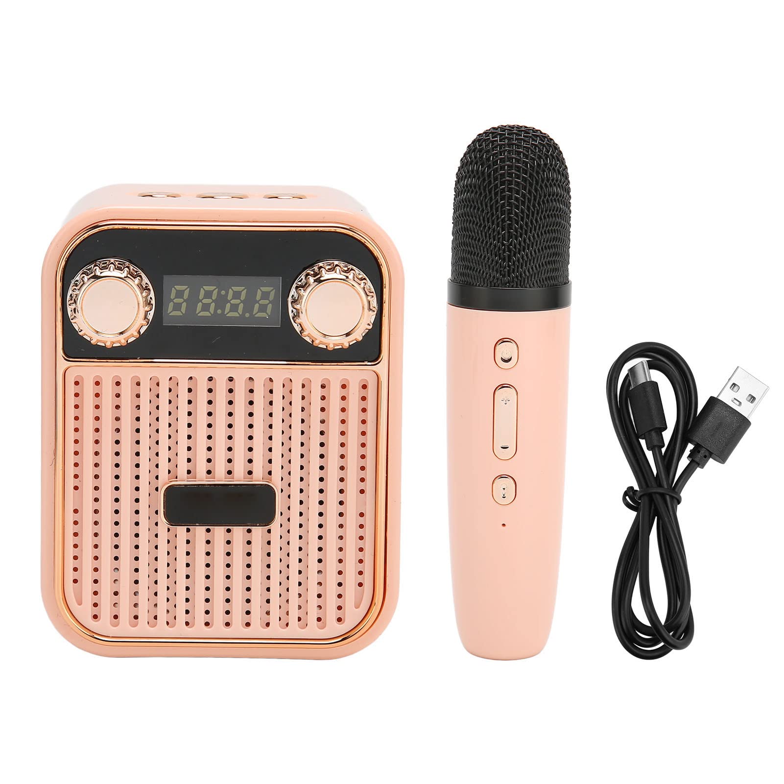 Mini Karaoke Machine per Bambini, Altoparlante Karaoke Bluetooth Portatile con 1 Microfono Wireless, Canzoni Giocattoli Regali di Compleanno per Ragazze 4, 5, 6, 7, 8 Anni Toddler Teens(Rosa)