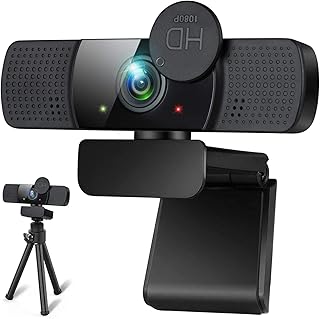 RLBUNZ 1080P Webcam mit Mikrofon, Full HD PC/Laptop Webkamera mit Stativ, Automatischer Lichtkorrektur, USB 2.0 Plug & Pla...