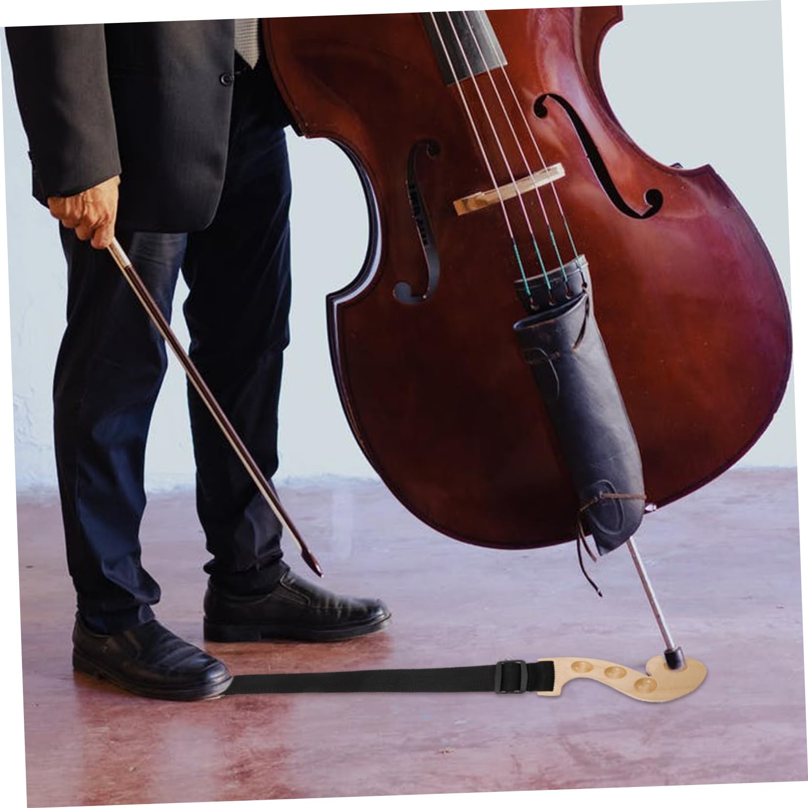 DECHOUS Bass Violin Cello Stopper Wooden End Pin Rest Non-slip Maple Pad Anti-skid Violin Accessory