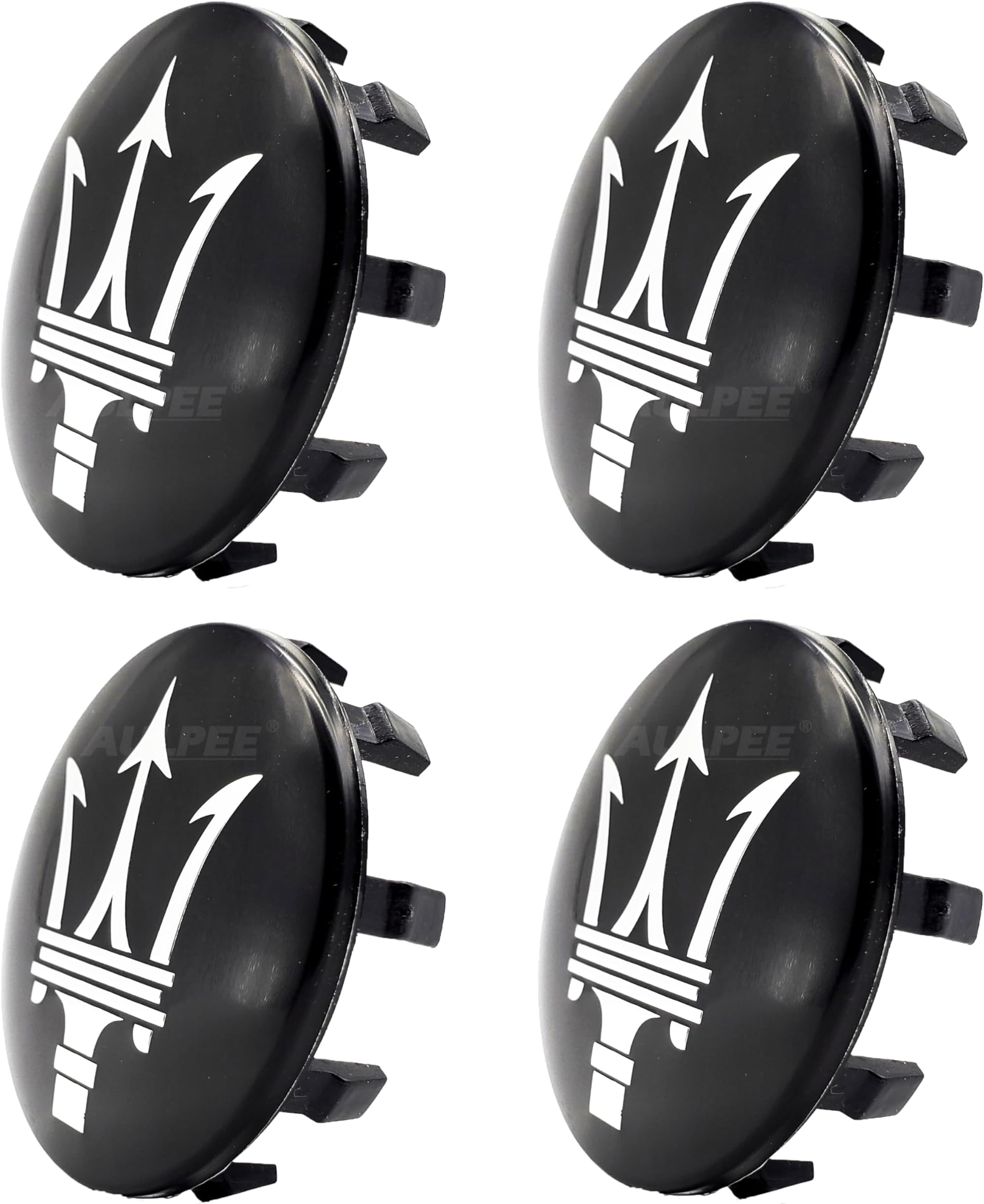 Wheel Hub Center Cap Center Logo Emblem Hub Cover 60mm ABS Material Compatible with Mesertatti Accessories (Maser Black Chrome)