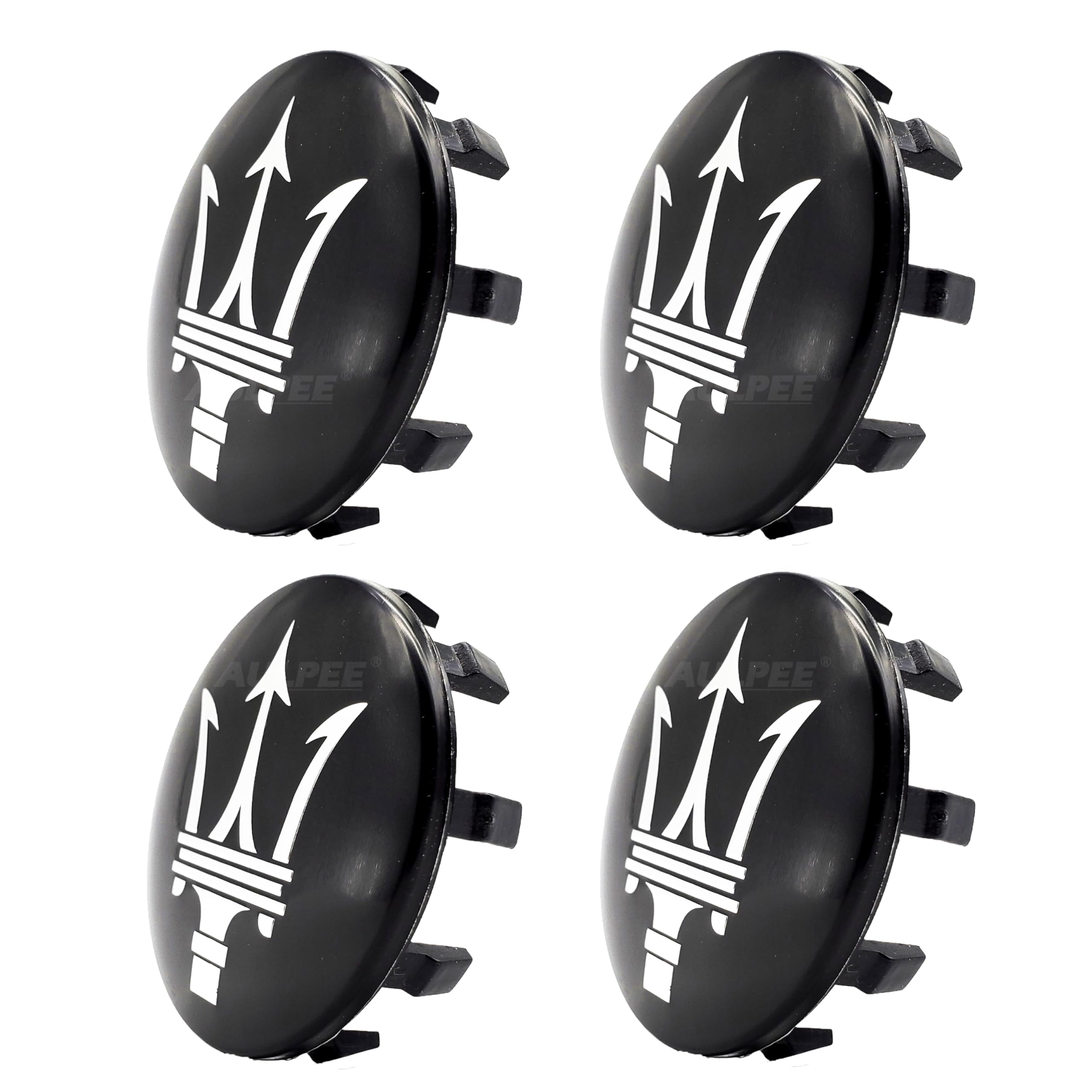 Wheel Hub Center Cap Center Logo Emblem Hub Cover 60mm ABS Material Compatible with Mesertatti Accessories (Maser Black Chrome)