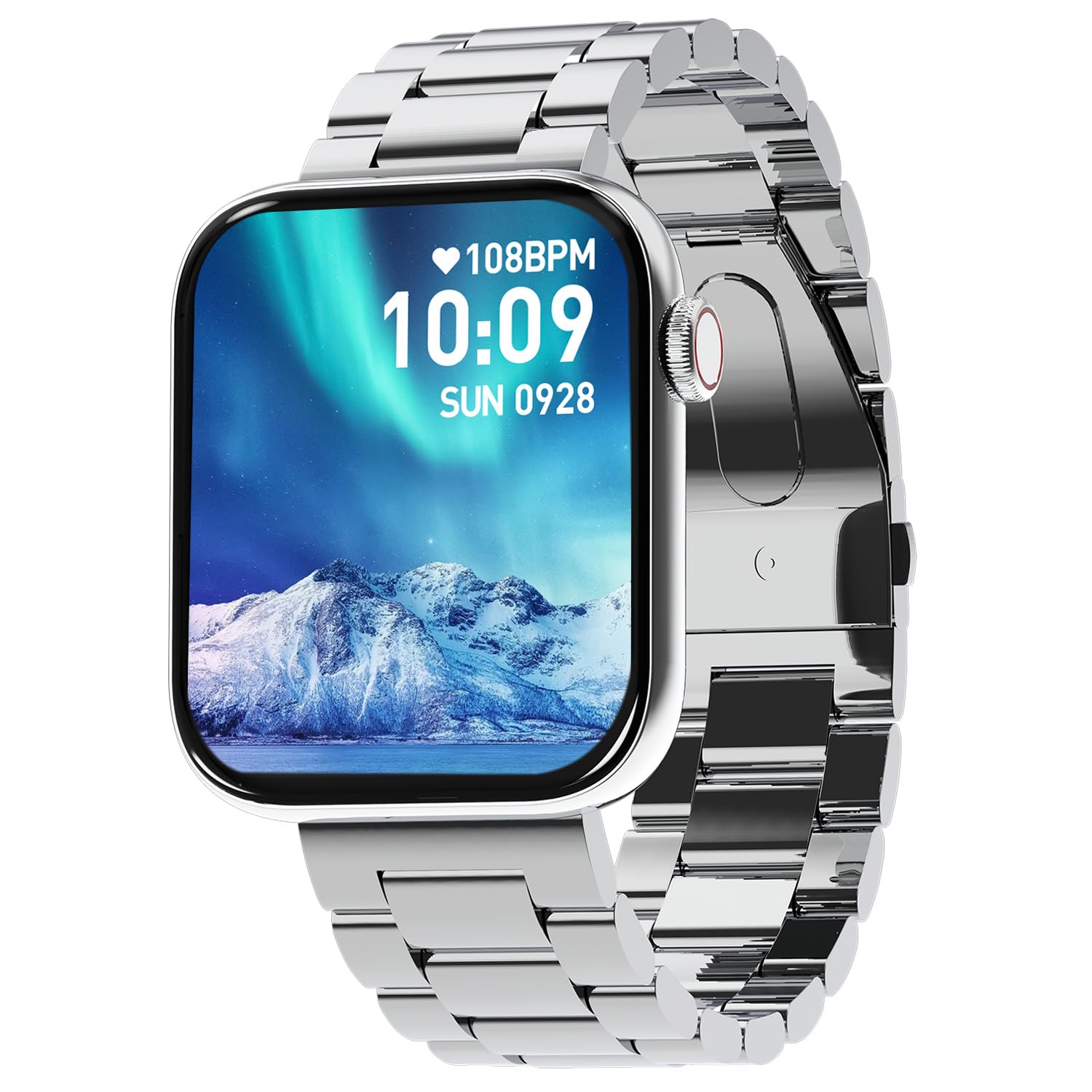 Maxima Typhoon Smart Watch 1.9" Ultra HD Display,600 Nits, Bluetooth Calling, AI Voice Assistant, Advanced Chipset,100+ Sports Mode, AI Health Monitoring, Metallic Design (Silver Solid Link Chain) (B0CQSVNVK1) Amazon Price History, Amazon Price Tracker