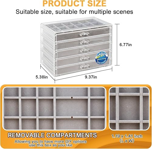 Miniatura 3 de Rock Collection - Estante de exhibición para coleccionables, caja de colecciones de rocas para niños, almacenamiento de colección de rocas, caja de