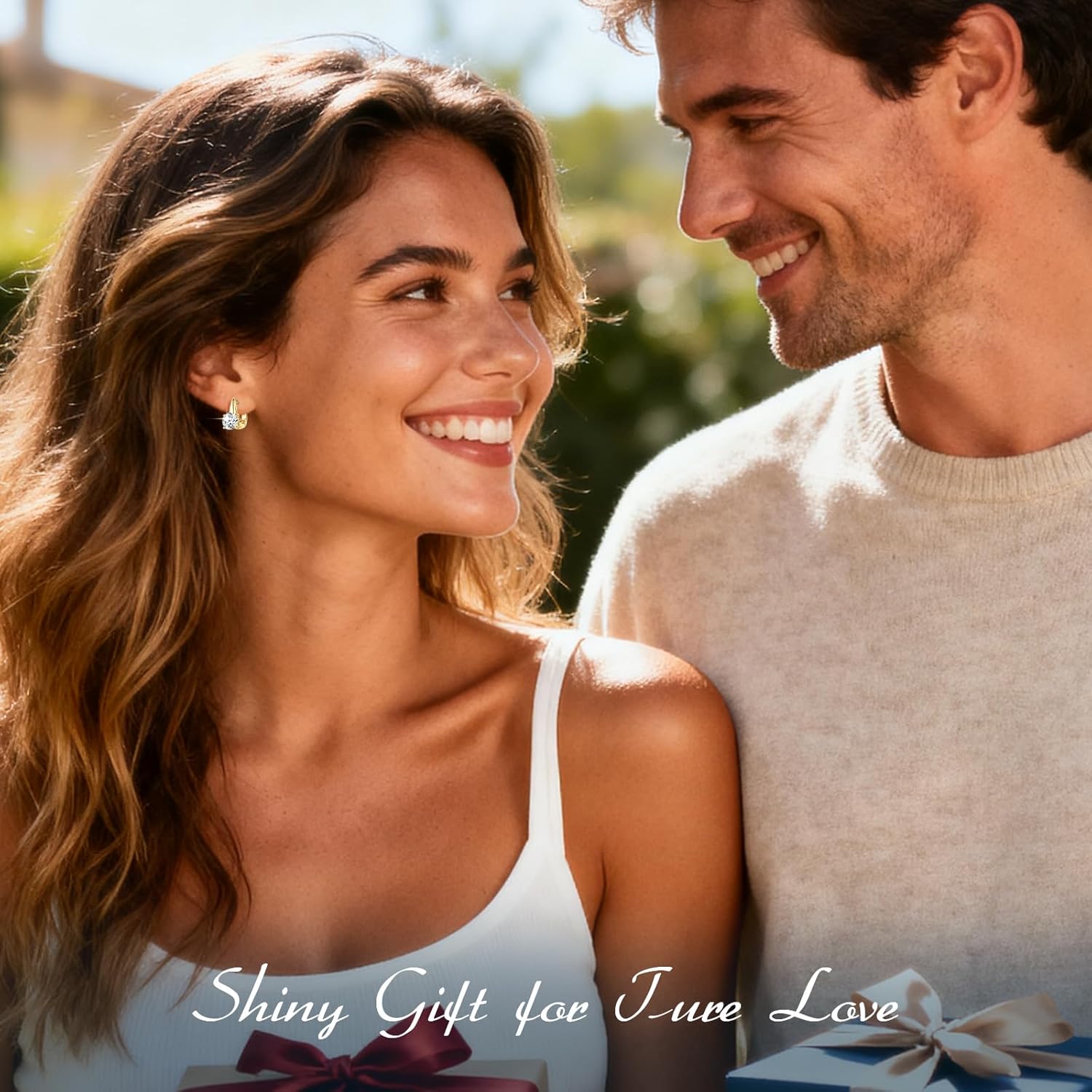 Moissanite Hoop Earrings for Women, 4CT/Pair Solitaire U-shaped Hoops, S925 Sterling Silver D Color VVS1 Clarity Brilliant Lab-diamond Jewelry Birthday Mother's Day Gifts - Image 3